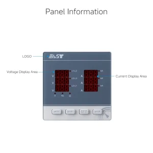 Three Phase Current Voltage Combination Meter 0.5 Accuracy 3P4L AC 450V 5A AC/DC 85-265V 5-Digit Digital Display Meter
