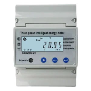 Three Phase Four Wire DIN Rail Energy Meter 5 80A Class 0.5 with Standard RS485 WiFi Optional