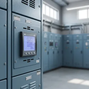 Three Phase Panel Mounted Digital Energy Meter with Modbus RS485 Measures KWh KVarh kW KVA PF Hz DmdVA THD 0.5 Class 5A