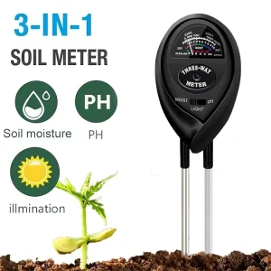 Three in One Plant Moisture and Soil pH Meter for Home Gardens Healthy Lawns and Farm Healthy Growth Diagnostic Tool