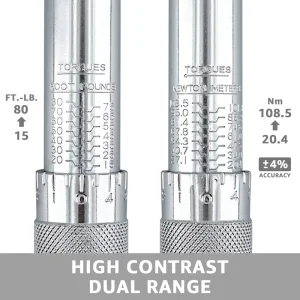 Torque Wrench Ratcheting Head Micrometer 1 2-inch Drive Type Rated Application