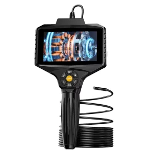 Triple Lens Industrial Borescope 5 Inch IPS Screen Endoscope Camera Split Screen View HD Sewer Inspection 8 LED IP67 Waterproof