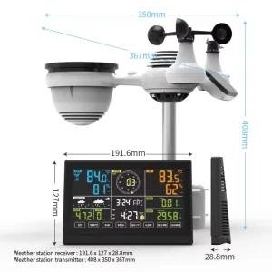Tuya Professional Weather Station Temperature Instruments Large 7 1 LCD Display Serial Port Communication Plastic Material IP43
