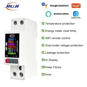 Tuya Smart Switch Circuit Breaker LCD Energy Meter KWh Power Metering Timer Relay Remote Control Smart Life APP