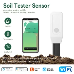 Tuya Smart WiFi Soil Tester Sensor with Temperature Humidity Meter Remote Control for Garden Automation Irrigation PST ZM 306