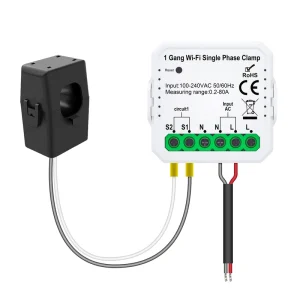 Tuya WiFi Smart Bidirectional Energy Meter with Clamp 80A Single Phase Solar PV Power Monitor App Real time Power Statistics