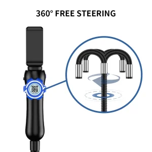 Two Way Articulating Borescope Industrial Camera 180 Degree Articulates Probe Video Endoscope for iPhone Android Phone