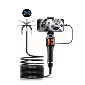 Two way Articulating Endoscope Camera 6mm Lens HD Articulated Inspection Borescope Camera IP67 for Automotive Car IOS Android
