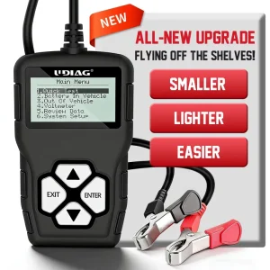 UDIAG Battery Tester LCD Display CCA AGM Engine Analyzer IEC EN61010 1 for 12V Handheld Car Battery Detector All Car Models