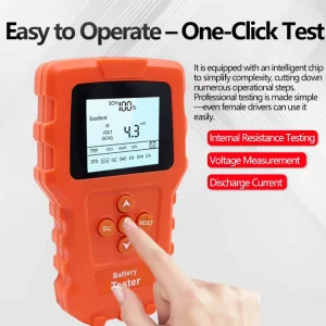 Universal High Precision Automatic Lead Acid Battery Tester 8-30VDC 0.1V Accuracy 3Ah-200Ah Capacity Multi-Vehicle LCD Display