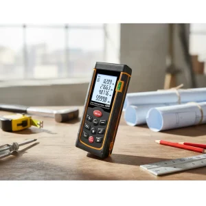 VA-T40 Industrial Digital Laser Distance Meter 40M Range Area Volume Measurement Pythagorean Theorem Bubble Level IP54 Backlit