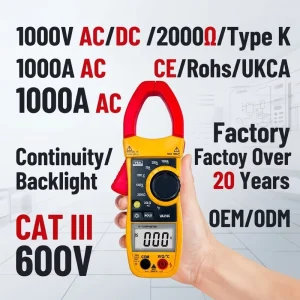 VA310C Digital AC Clamp Meter with Resistance and Continuity Testing 1000A 1000V Manual Range