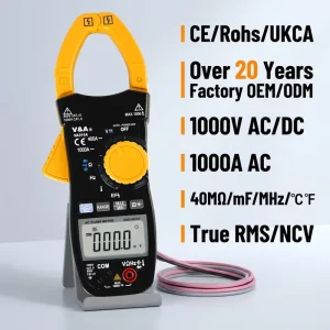 VA311A Auto Range Digital Clamp Meter Multimeter True RMS AC DC 1000V Capacitance Current Frequency Continuity Resistance Diode