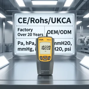 VA8070 Digital Absolute Pressure Meter HVAC Air Gas Pressure Altitude Differential Pressure Gauge Manometer OEM Customizable