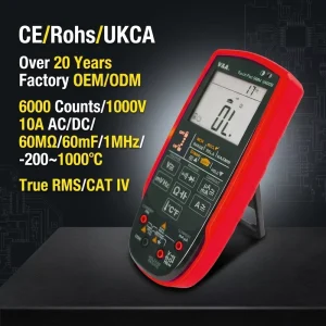 VA90B Auto Ranging High Accuracy Touch Pad Multimeter TRMS Digital Rechargeable IP67 Waterproof CAT IV WiFi Monitoring