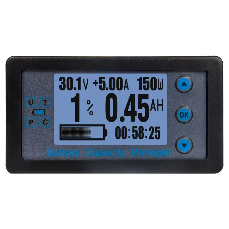 VA9210 Low Power High Precision LCD Voltage and Current Coulombmeter for Electric Vehicle RV Battery