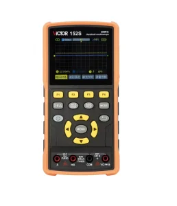 VICTOR 152S 50MHz Handheld Dual Channel Oscilloscope Multimeter 3.2″ Color Screen, Signal Generator, Waveform Storage