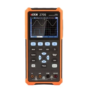 VICTOR 270S Handheld Oscilloscope and Multimeter and Signal Generator 3 in 1 Function 70MHz Dual Channel 4 1/2 Display 250M Sa/s
