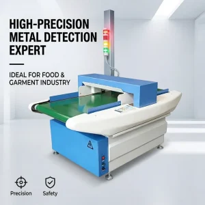 VND 602 Conveyor Belt Needle Detector LCD Display 0.8mm Broken Needle Sensitivity IP54 Rated Ethernet Garment Textile