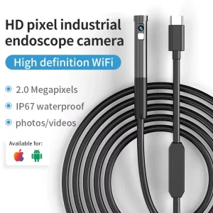 W300 DL 7.9mm 1m USB C Lightning Micro WIFI USB Industrial Endoscope Borescope Video Camera Pipe Inspect for IOS Android