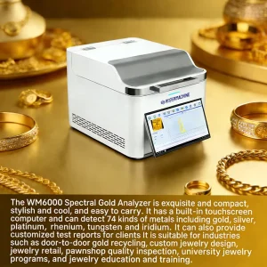 WM6000 HD Camera X Ray Spectrometer Si PIN Detector Precious Metal Analyzer Karat for Gold Bar Dealers Pawn