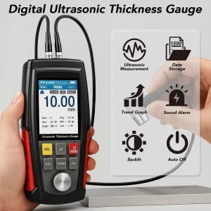 WT130A High Accuracy Ultrasonic & Paint Thickness Gauge for Cars Range 1.2 300mm Precision Measurement Data Storage