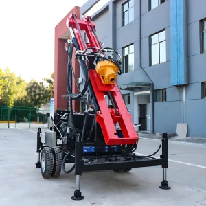 Water Well Drilling Machine Low Fuel Consumption Compact 78HP Wheel Type Water Well Rig Fully Automatic Water Well Drilling Rig