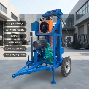Water Well Drilling Rig 150m Depth Electric Water Borehole Drilling Machine Portable