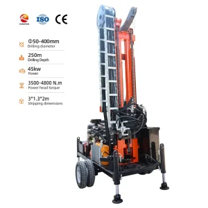 Wheeled Water Well Drilling Rig Water Well Drilling Machine for Agricultural Irrigation and Borehole Drilling Projects