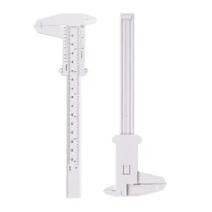 White Plastic Eyebrow Vernier Caliper 0 150mm Microblading Slide Caliper Ruler with Holder Measuring Brows Areola Makeup Tool