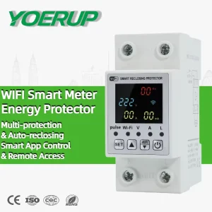 Wifi MCB Smart 220V 110V 1P+N APP Remote Control Leakage 63A Automatic Reclosing Protector Switch Circuit Breaker Wifi TUYA AVP