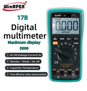 WinAPEX 17B Digital Multimeter 6000 Counts Auto Range 600V AC 10A DC with Capacitance & Resistance Measurement