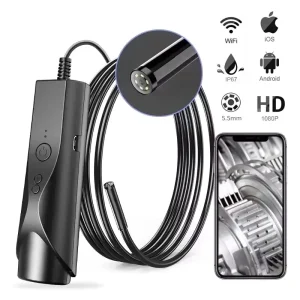 Wireless Industrial Endoscope Borescope Remote Control 6 LED Lights 5.5MM Waterproof IP67 Inspection Camera for iPhone Android