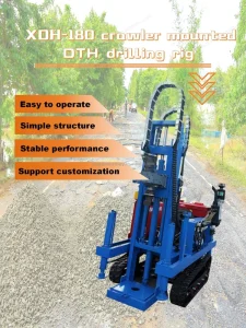 XDH 180 Diesel Hydraulic Crawler Drill Rig with Pump 75 250mm 60m Depth Portable Rock Drilling Machine