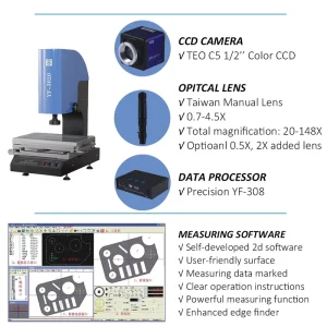 YIHUI Reliable Economical Precise High Accuracy 3um CE for IP65 Protection 30W Electronic Video Measuring System Testing