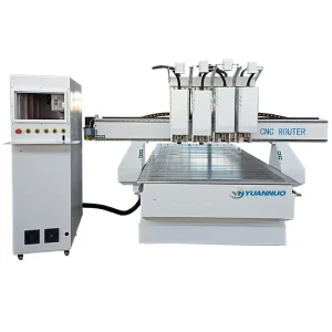 YN1325 1530 T Type Vacuum Heavy Duty Multi Four Heads Woodworking Milling Xyz Axis Cnc Format Robot Router Machine