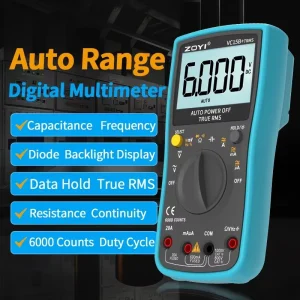ZOYI VC15B+ Digital High Precision 4 Digit Intelligent Multimeter True RMS Auto Power Measures AC DC Voltage 20A Current