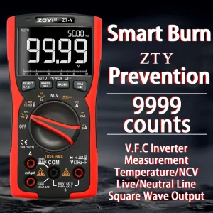 ZOYI ZT-Y Digital Multimeter 9999 Counting Reverse LCD 4-Digit Display (0.5%+3) Accuracy 0-1000V/10A Range