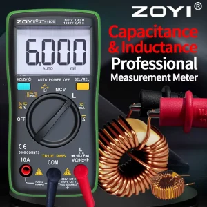 ZOYI ZT102L Compact True RMS Digital Multimeter 4 Digit Display (0.01%+1) Accuracy 1000V DC 750V AC Easy Use Low Battery