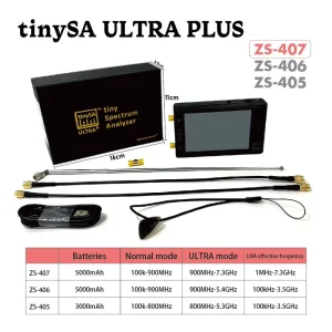 ZS-407 High Precision 100K-7.3GHz Handheld TinySA ULTRA PLUS Spectrum Analyzer 5000mAh Battery RF Signal Generator